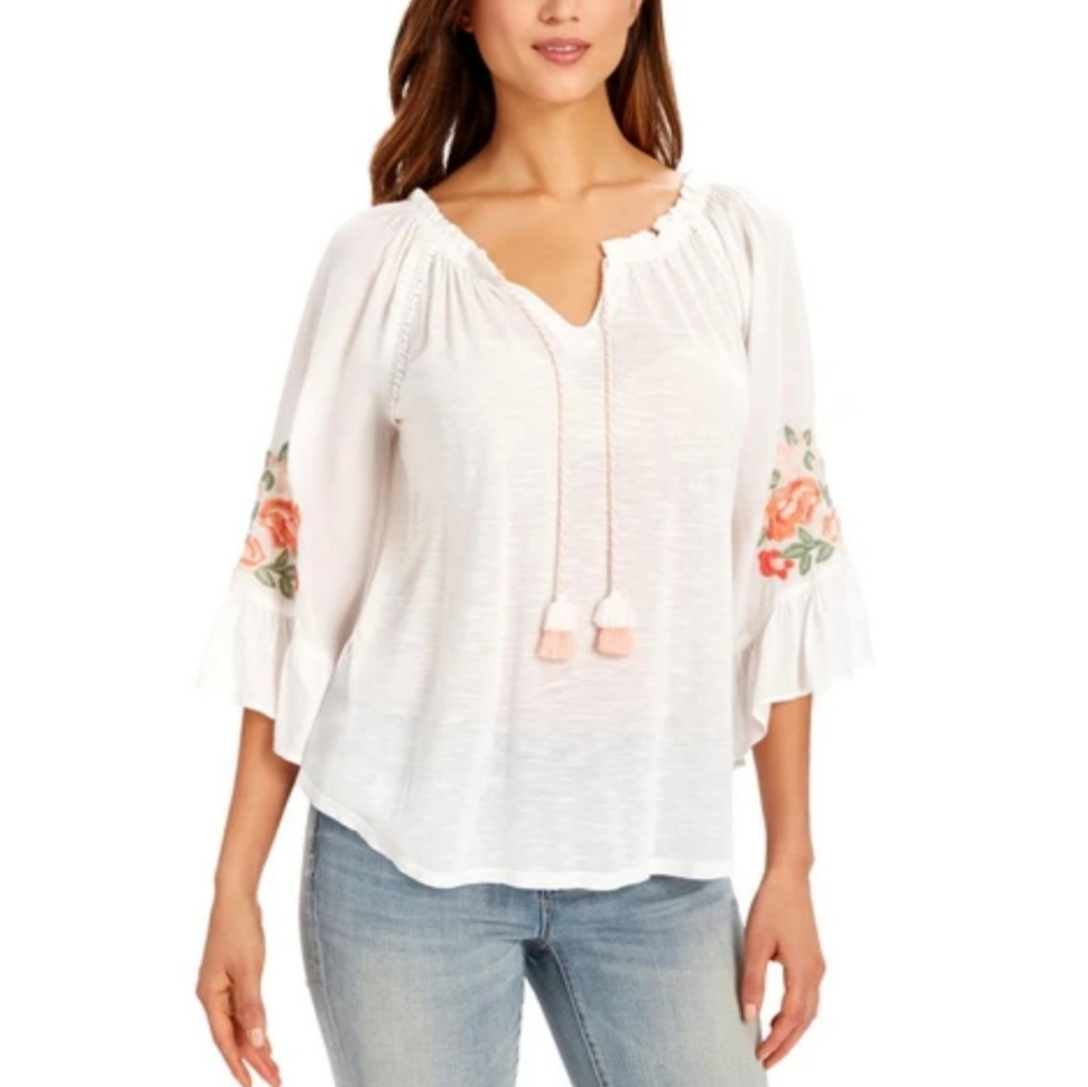 Vintage America Blues Peasant Valerie Top Sz Med.